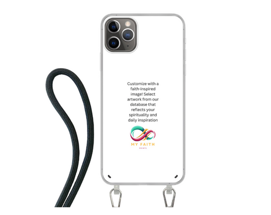 Apple iPhone 11 Pro Max Crossbody case (back printed, transparent)
