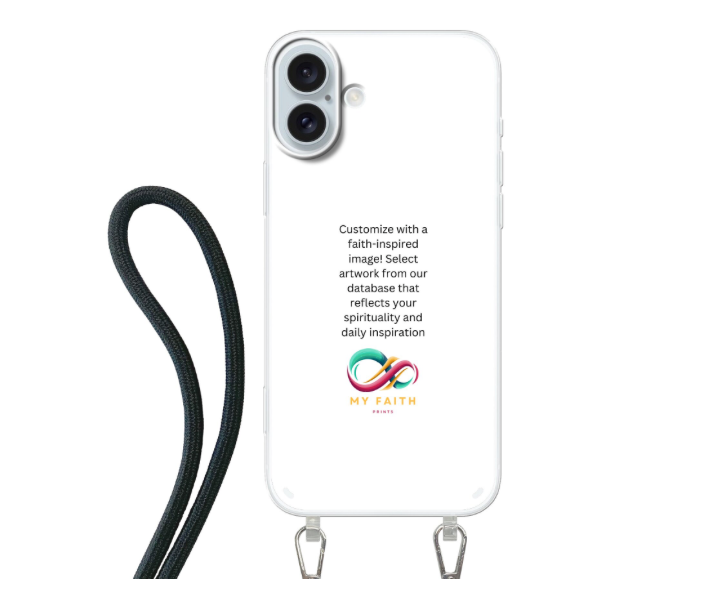 Apple iPhone 16 Plus Crossbody case (back printed, transparent)