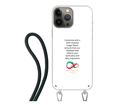 Apple iPhone 13 Pro Max Crossbody case (back printed, transparent)