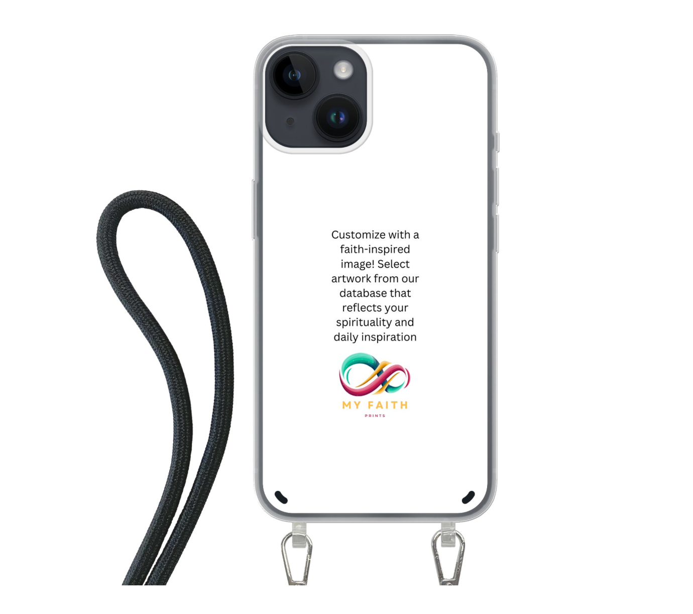 Apple iPhone 14 Crossbody case (back printed, transparent)