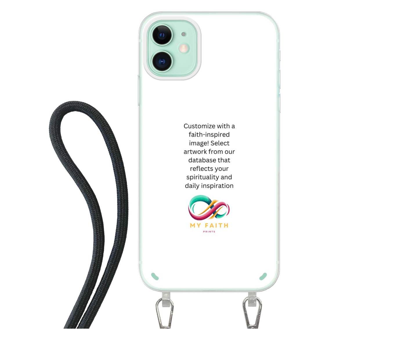 Apple iPhone 11 Crossbody case (back printed, transparent)