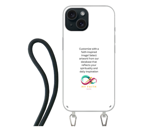Apple iPhone 15 Pro Crossbody case (back printed, transparent)