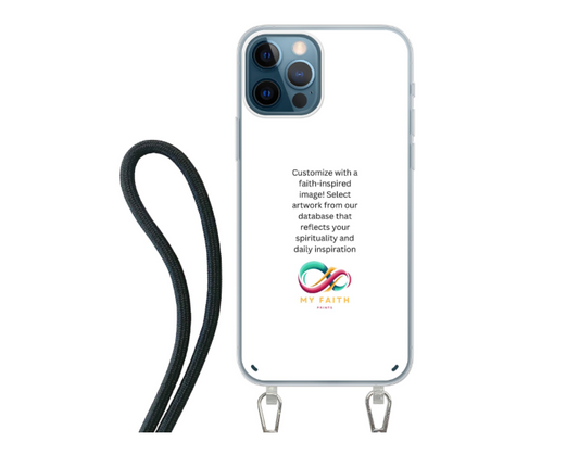 Apple iPhone 12 Pro Max Crossbody case (back printed, transparent)
