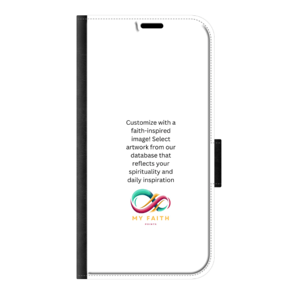 Apple iPhone 16 Wallet case (front printed, black)