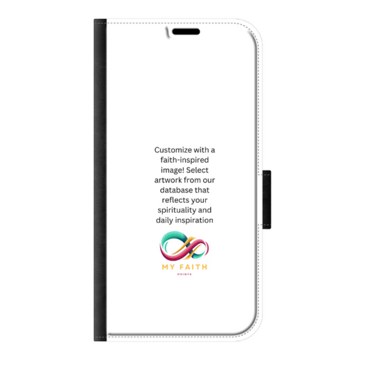 Apple iPhone 16 Wallet case (front printed, black)