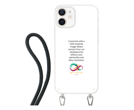 Apple iPhone 12 mini Crossbody case (back printed, transparent)