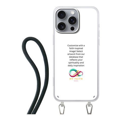 Apple iPhone 16 Pro Max Crossbody case (back printed, transparent)