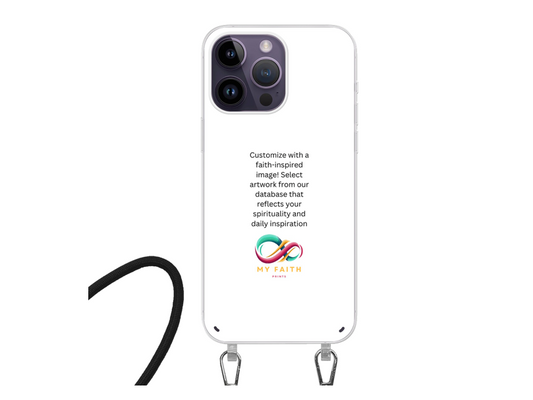 Apple iPhone 14 Pro Crossbody case (back printed, transparent)