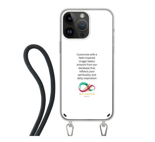 Apple iPhone 14 Pro Max Crossbody case (back printed, transparent)