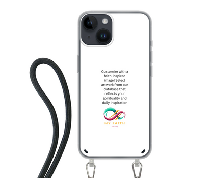 Apple iPhone 14 Crossbody case (back printed, transparent)