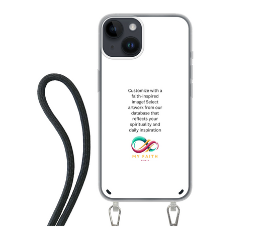 Apple iPhone 14 Crossbody case (back printed, transparent)